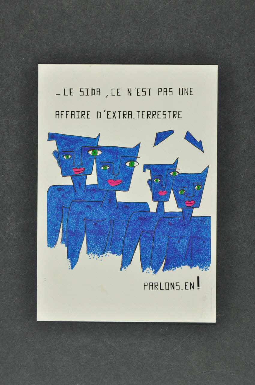 Service Inter Universitaire de Médecine Préventive carte postale "Le Sida, ce n'est pas une affaire d'extra-terrestre. / Parlons-en!" Île-de-France, France 1990 2003.125.230 Photo Mucem