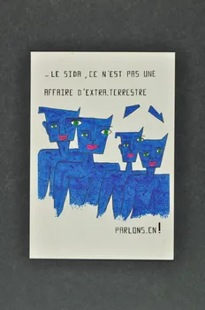 Service Inter Universitaire de Médecine Préventive carte postale "Le Sida, ce n'est pas une affaire d'extra-terrestre. / Parlons-en!" France 1990 2003.125.230  Photo Mucem