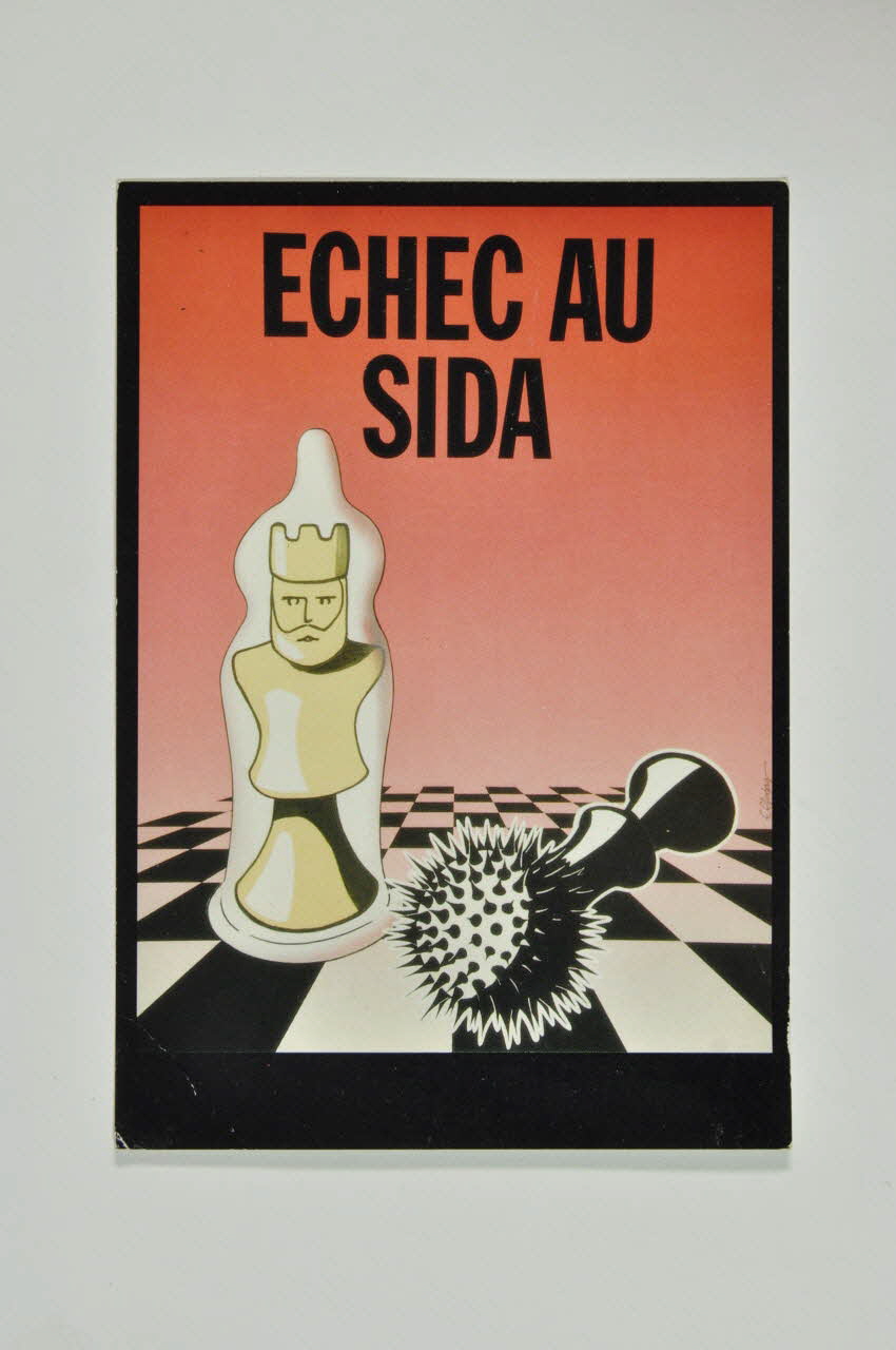 Service Inter Universitaire de Médecine Préventive carte postale " Echec au Sida" Île-de-France, France 1990 2003.125.231 Photo Mucem