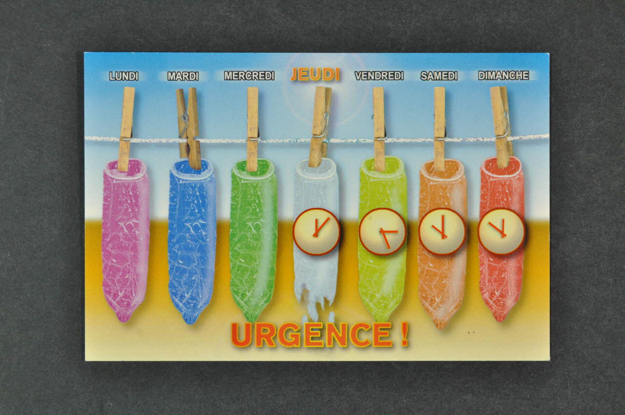 carte postale Lundi, mardi, mercredi, jeudi, vendredi, samedi, dimanche / URGENCE ! 2003.125.239 Photo Mucem