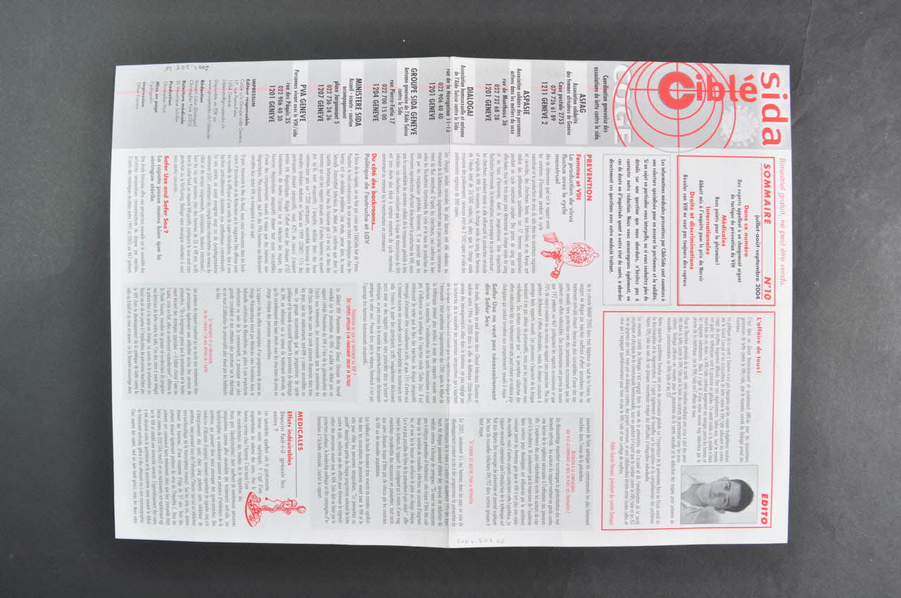Coordination Genevoise Des Associations De Lutte journal Bulletin associatif  Ciblé sida, n° 10 Lorraine, France 2004 2004.205.26 Photo Mucem