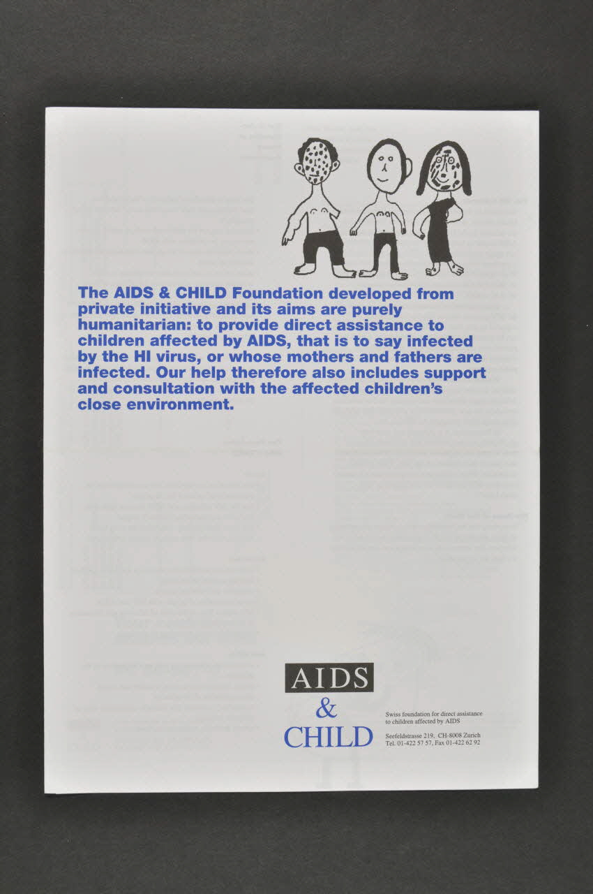 Aids & Kind Dépliant "AIDS & CHILD"  (en anglais) Lorraine, France 2004 2004.205.34 Photo Mucem