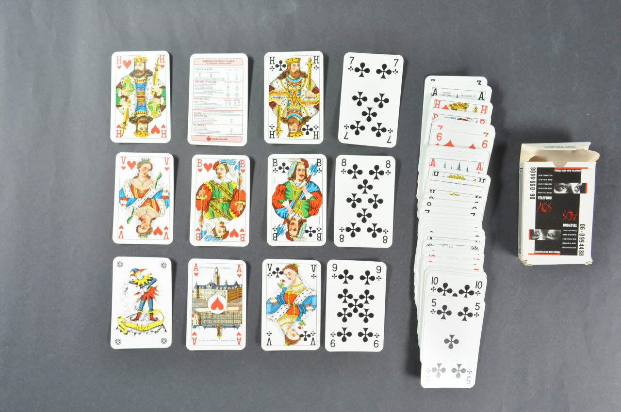 jeu de cartes "Turkce Aids Info Telefonu" (Téléphone d'information sur le sida en turc) 2003.125.301.1-2 Photo Mucem