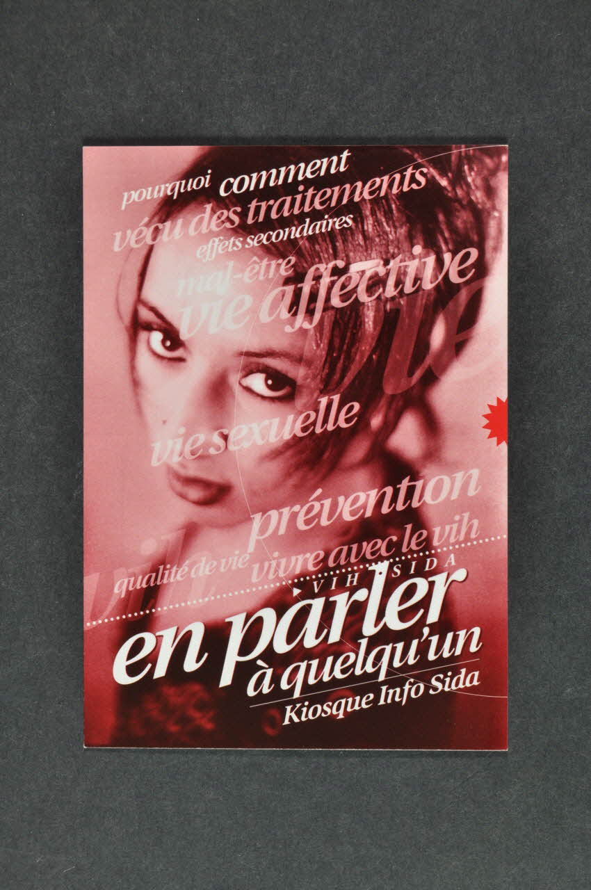Kiosque Info Sida carte postale "En parler à quelqu'un" (femme) Île-de-France, France 2002 2003.125.318 Photo Mucem