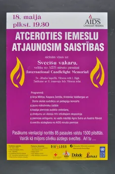 Dia + Logs, Aids Profilakses Centrs, Latvijas affiche AIDS Candlelight Memorial Lettonie 2003/5 2005.180.1 Photo Mucem