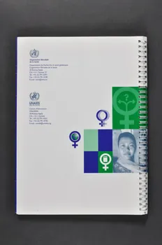 Onusida BROCHURE "Le préservatif féminin. Guide pour planifier et mettre en place les programmes" Lorraine, France 2002 2004.206.16 Photo Mucem