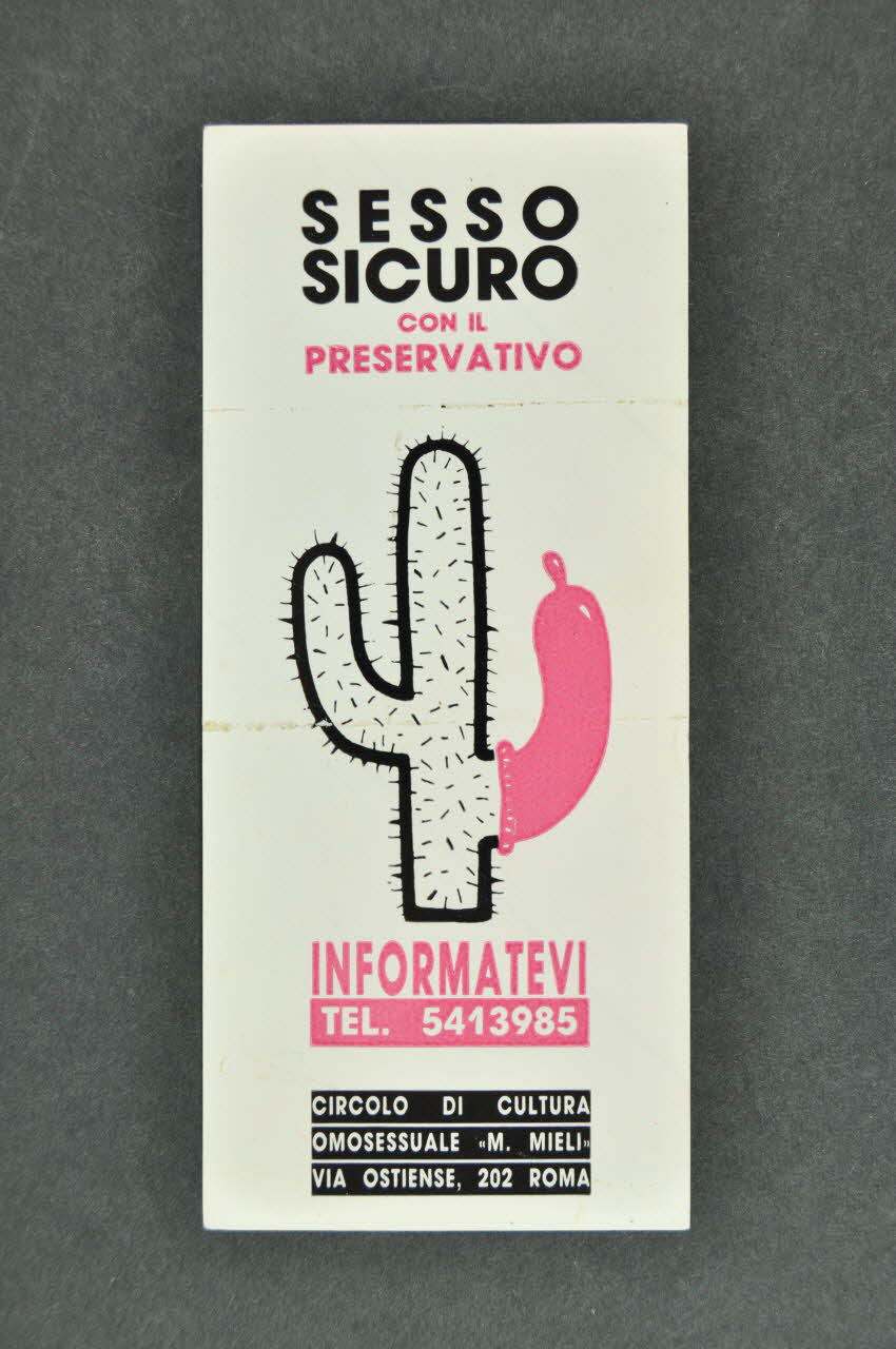 autocollant "Sesso sicuro con il preservativo" (Sexe sûr avec le préservatif) 2003.125.342 Photo Mucem