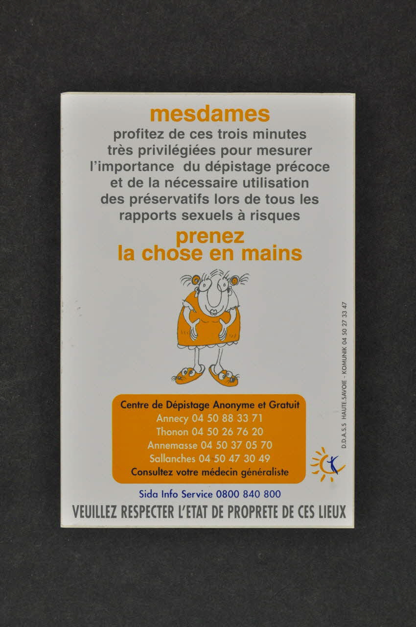 autocollant "Mesdames... prenez la chose en mains" 2003.125.354 Photo Mucem