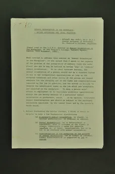Gay And Lesbian Equality Network (Glen) document "Sexual orientation in the work place : social attitudes and legal position" (Orientation sexuelle sur les lieux de travail : attitudes sociales et position légale) Irlande 1985 2005.182.14.1-6 Photo Mucem