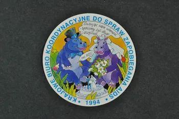 Krajowe Biuro Kooedynacyjne Do Spraw Zapobiegania autocollant hippopotames Pologne 1994 2003.125.359 Photo Mucem