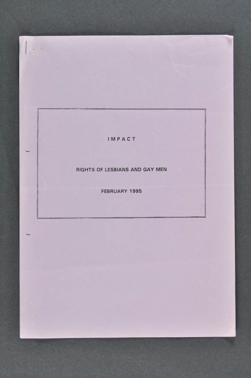 Gay And Lesbian Equality Network (Glen), Public document "Impact. Rights of Lesbian and Gay men" Irlande 1995/2 2005.182.25 Photo Mucem