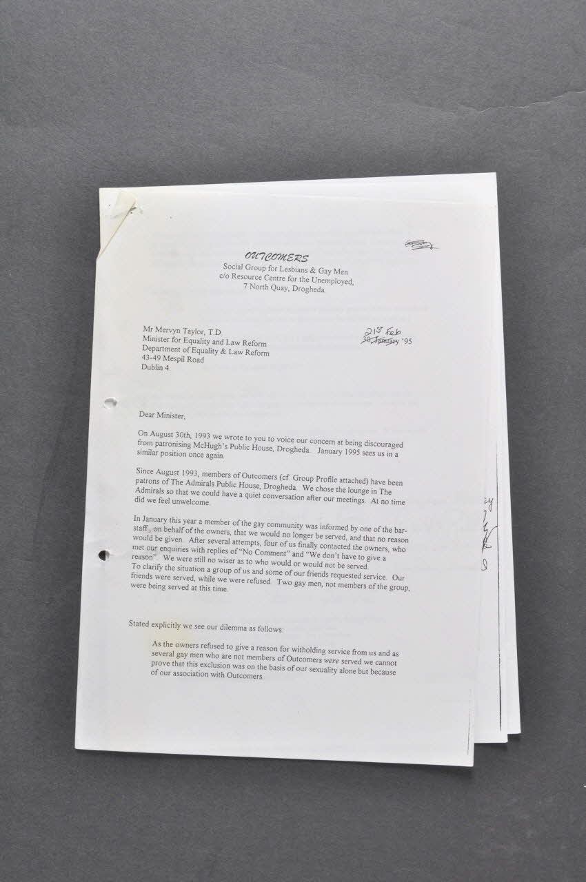 Outcomers lettre Irlande 1995/2 2005.182.40 Photo Mucem