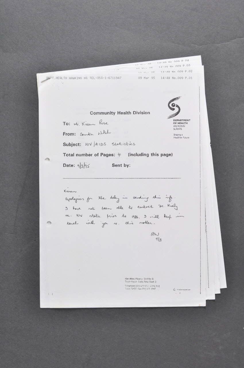 Department Of Health, Community Health Division Rapport "HIV/AIDS Statistics" Irlande 1995/3 2005.182.41 Photo Mucem
