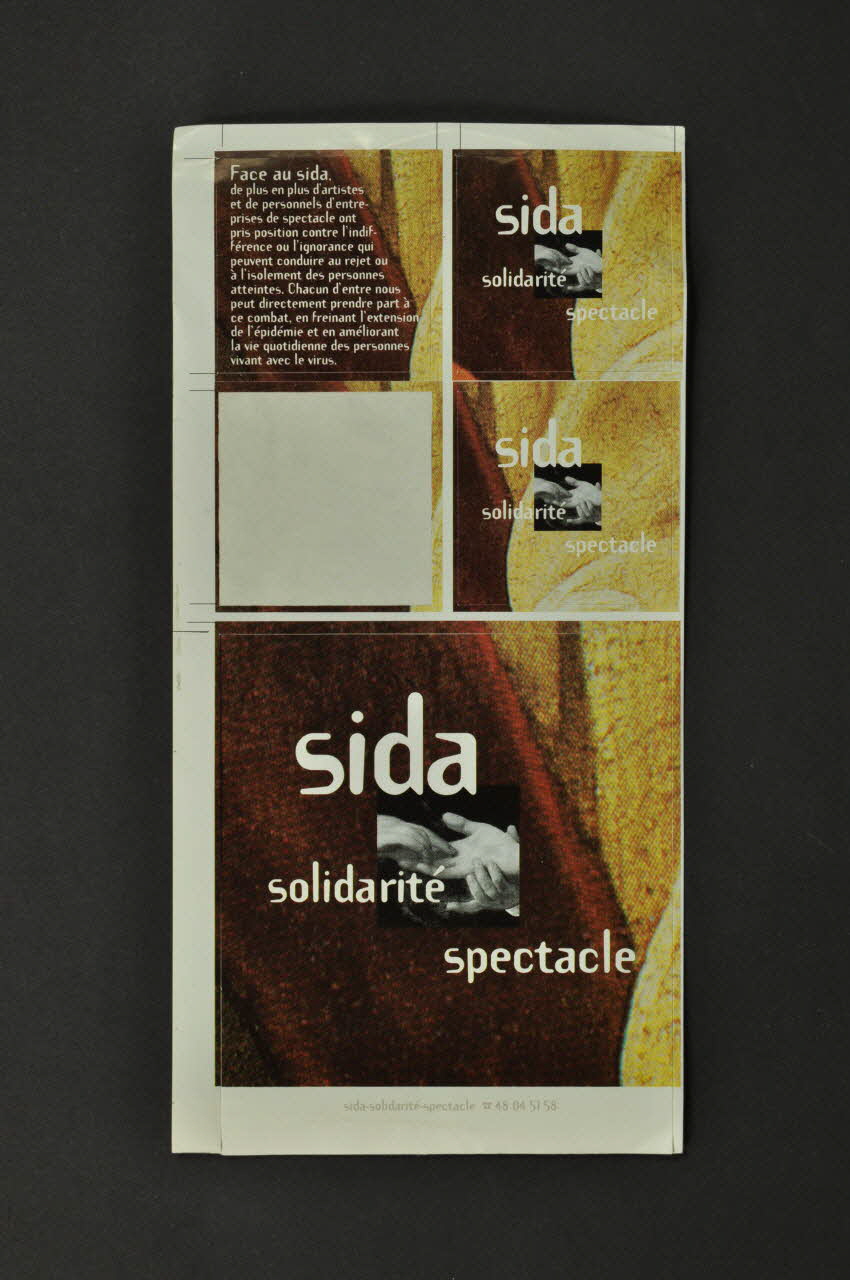 Planche d'autocollants Sida Solidarité spectacle) 2003.125.395 Photo Mucem