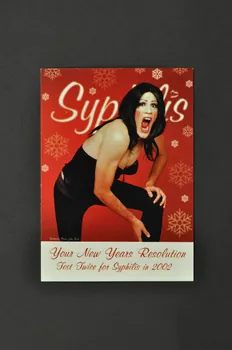 East Coast Area Health Board carte postale "Your new years resolution. Test twice for syphilis in 2002" (Votre résolution de nouvelle année. Faire deux fois le test de la syphilis) Irlande 2002 2005.182.48 Photo Mucem