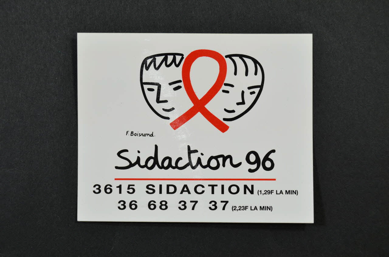 Sidaction - Ensemble Contre Le Sida autocollant "Sidaction 96" / F.Boisrond Île-de-France, France 1996 2003.125.397 Photo Mucem
