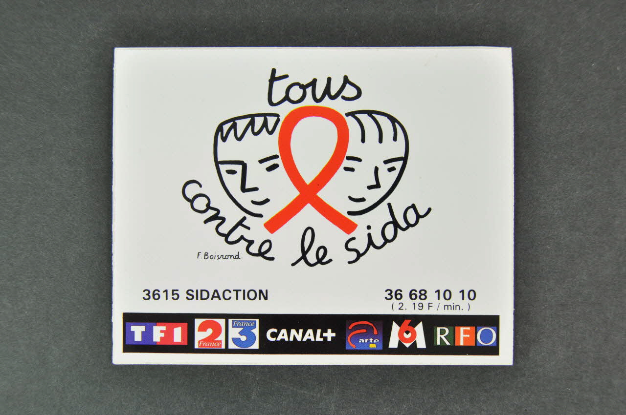 autocollant "Tous contre le sida" / F.Boisrond 2003.125.398 Photo Mucem