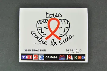 autocollant "Tous contre le sida" / F.Boisrond 2003.125.398 Photo Mucem