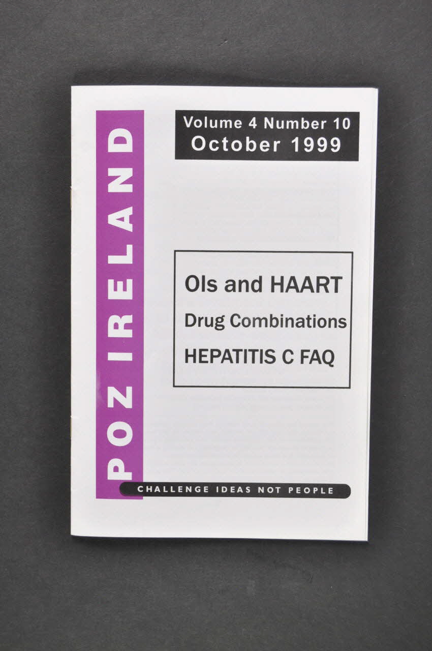 Poz Irlande revue "Ols and HAART. Drug combinations.  Hepatitis C FAQ" (Maladies opportunistes et antirétroviraux. Combinaisons thérapetiques. Questions les plus fréquentes sur l'hépatite C) Irlande 1999/10 2005.182.49 Photo Mucem
