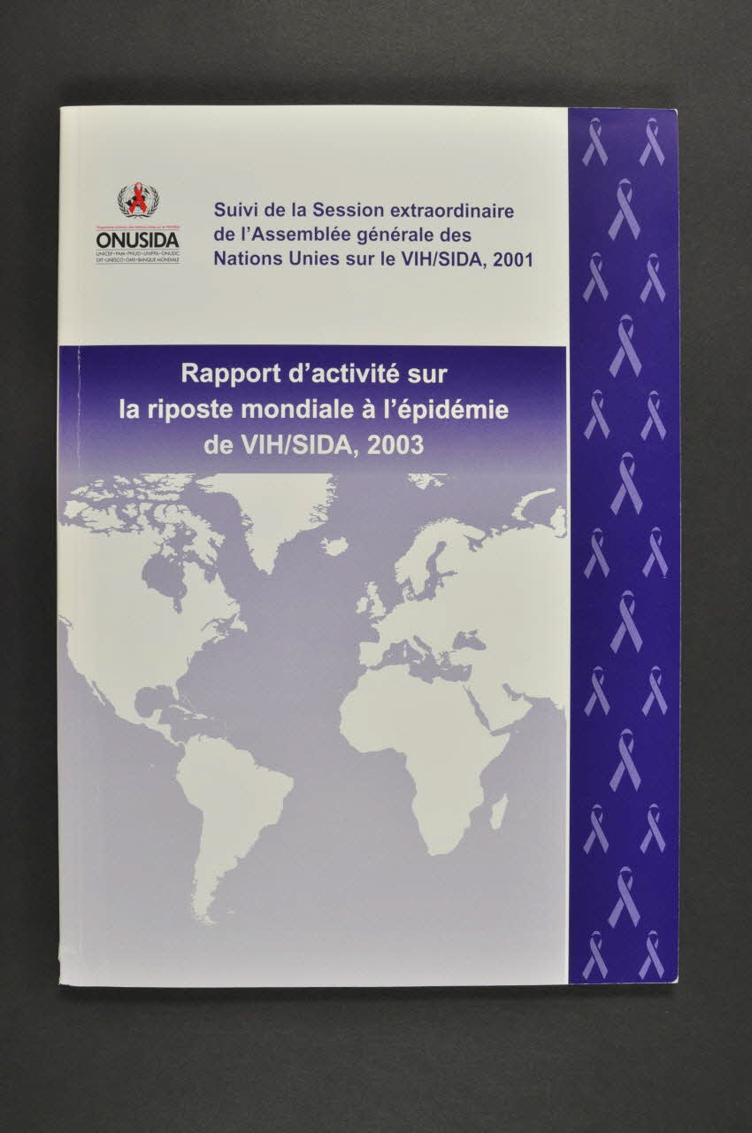 Onusida BROCHURE "Rapport d'activité sur la riposte mondiale à l'épidémie de VIH/SIDA, 2003" Lorraine, France 2003 2004.206.48 Photo Mucem