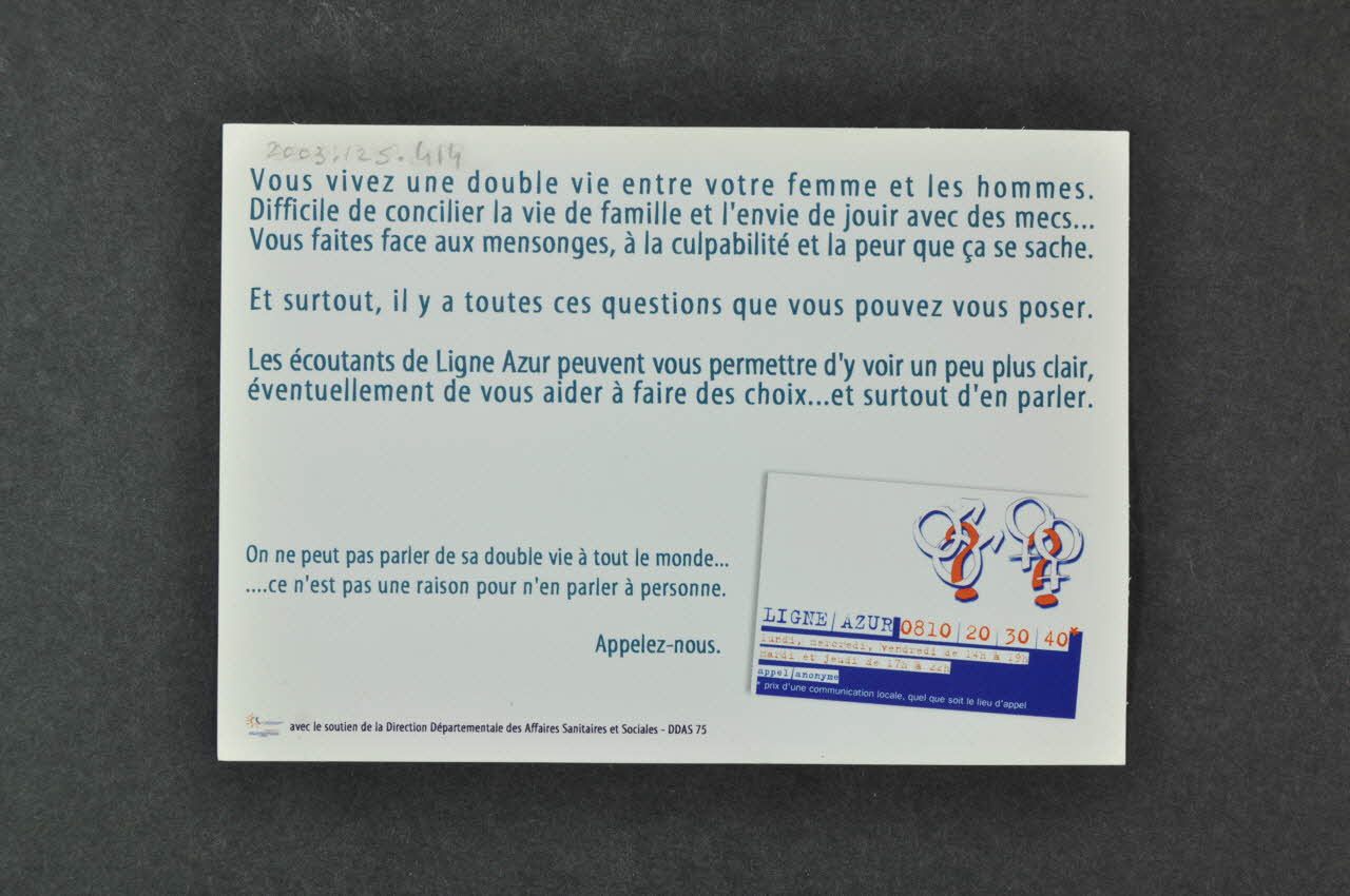 carte postale "Double vie, double envie" 2003.125.414 Photo Mucem