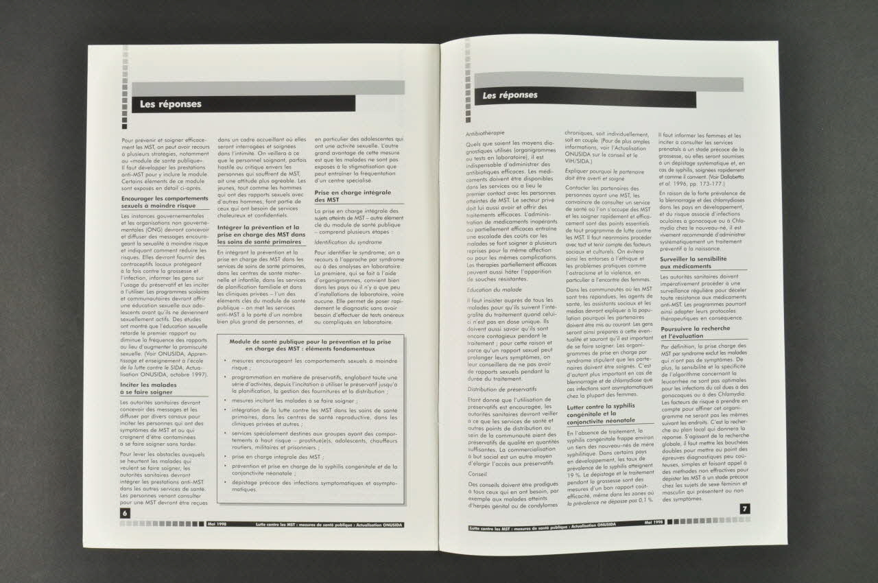 Onusida BROCHURE "Lutte contre les MST : mesures de santé publique" Lorraine, France 1998/5 2004.206.61 Photo Mucem