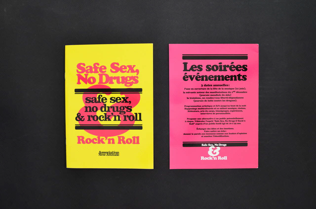 BROCHURE "Safe Sex, No Drugs & Rock'n Roll" France 2002 2003.125.437.1-2 Photo Mucem