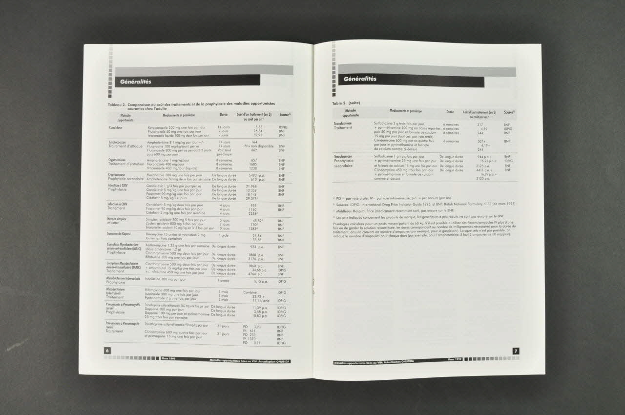 Onusida BROCHURE " Maladies opportunistes liées au VIH" Lorraine, France 1999/3 2004.206.64 Photo Mucem