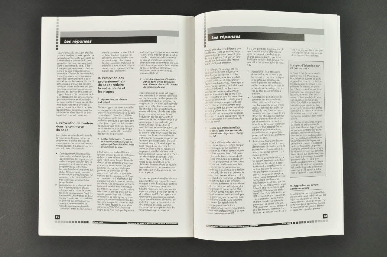 Onusida BROCHURE " Commerce du sexe et VIH/SIDA" Lorraine, France 2003/3 2004.206.68 Photo Mucem