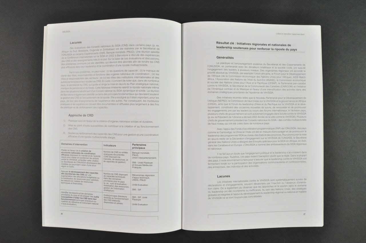 Onusida BROCHURE " Orientations pour demain : unifier et intensifier l'appui aux pays" Lorraine, France 2003 2004.206.73  Photo Mucem