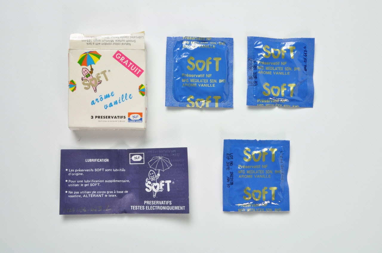 Ansell Emballage de préservatif "Soft. Arôme vanille" / Gratuit France 1997/1 2003.125.469.1-5 Photo Mucem