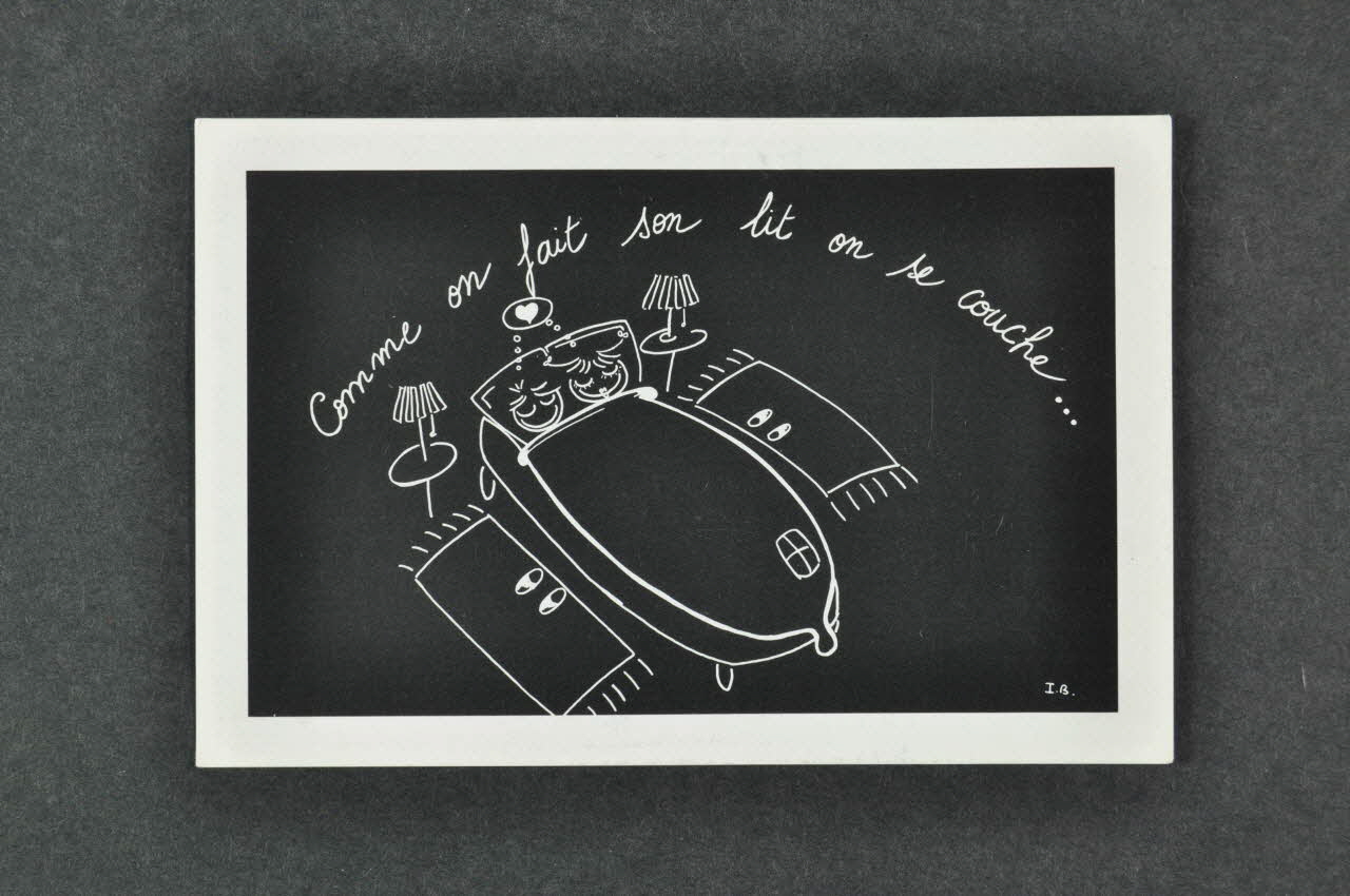 carte postale " Comme on fait son lit on se couche..." 2003.125.494 Photo Mucem