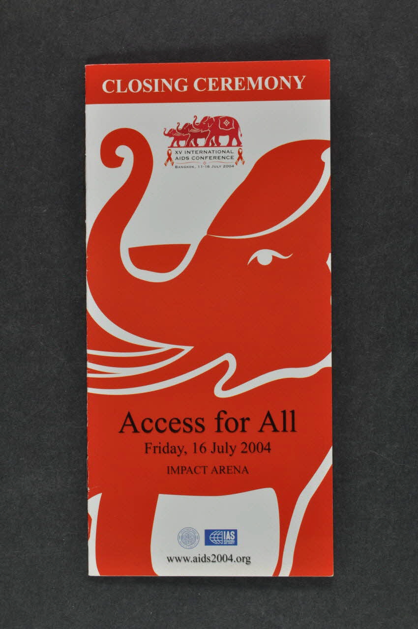 XVe International Aids Conference BROCHURE Access for all : Opening ceremony / Closing Ceremony International 2004 2004.207.124 Photo Mucem
