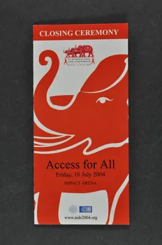 XVe International Aids Conference BROCHURE Access for all : Opening ceremony / Closing Ceremony International 2004 2004.207.124  Photo Mucem