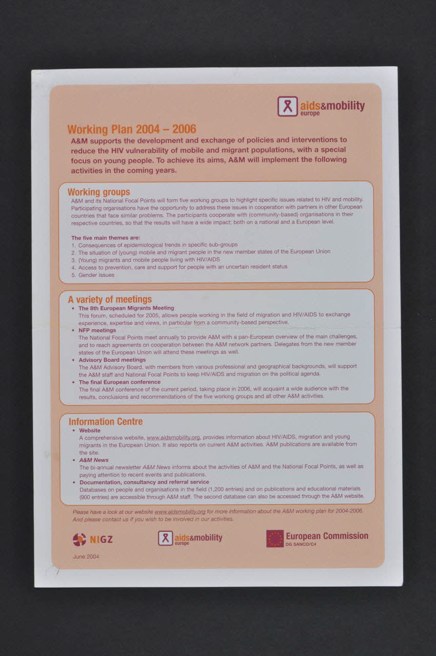 Nigz, Pays Bas tract AIDS & mobility Europe Pays-Bas 2004 2004.207.126 Photo Mucem