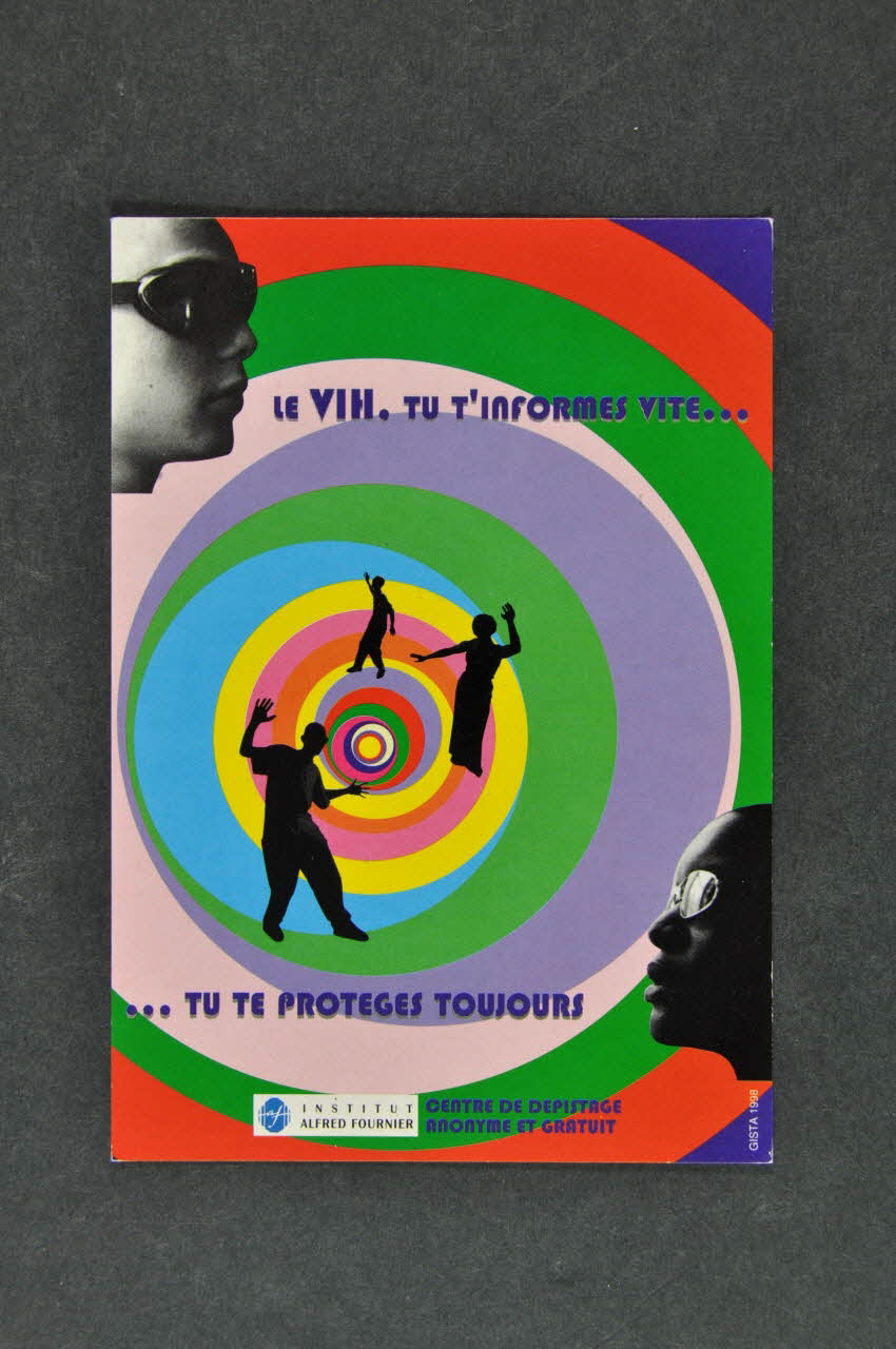 carte postale "Le VIH tu t'informes vite... Tu te protèges toujours" 2003.125.516 Photo Mucem