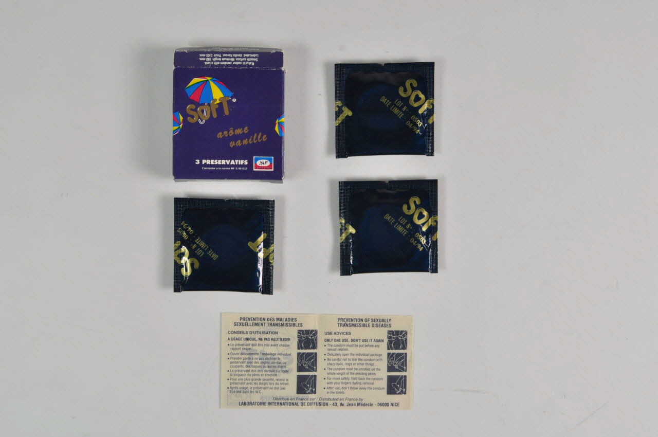 Ansell Préservatif "Soft. Arôme vanille" France 1994 2003.125.520.1-5 Photo Mucem