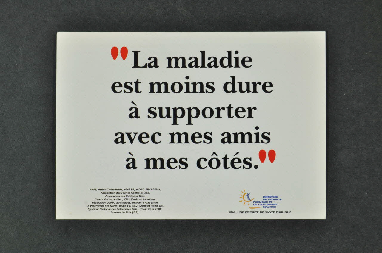 carte postale "La maladie est moins dure à supporter avec mes amis à côté" 2003.125.526 Photo Mucem