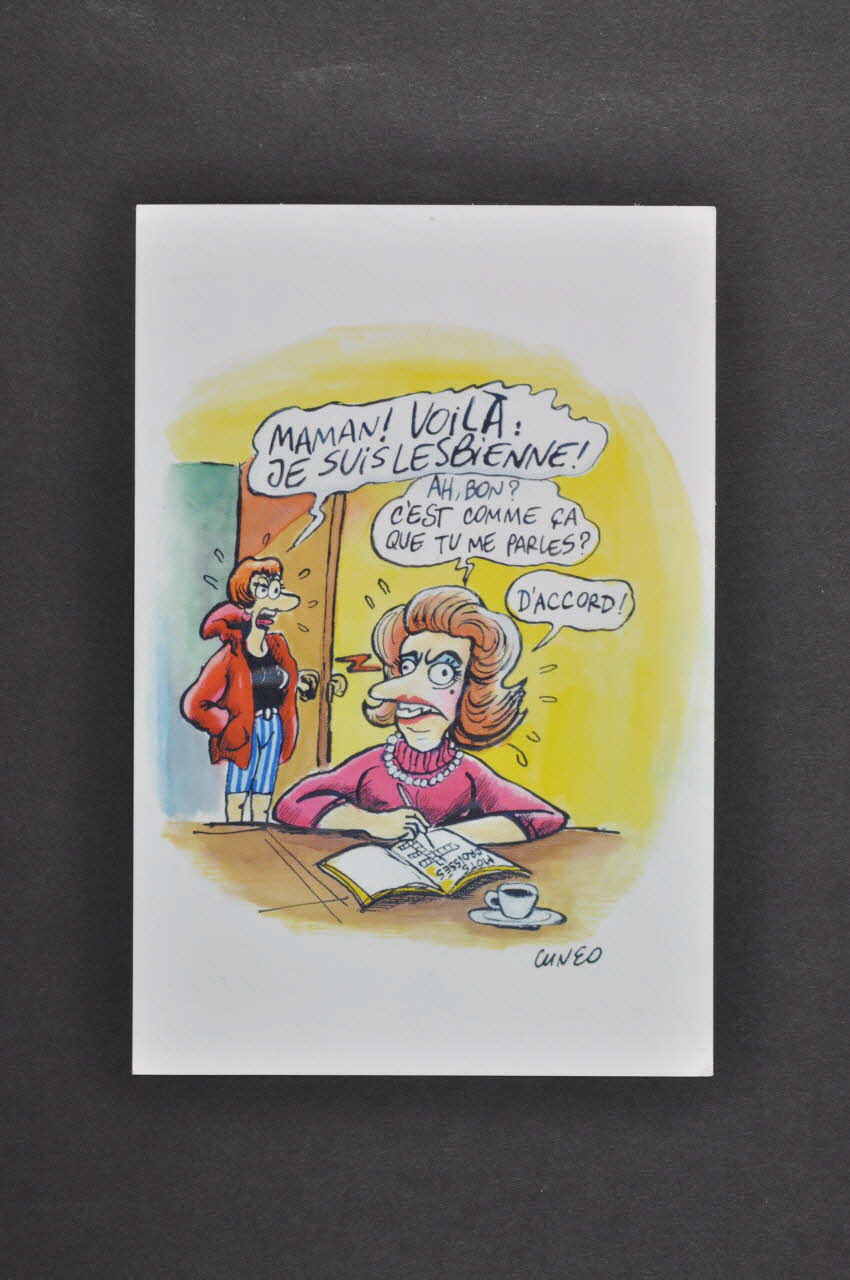 carte postale "Maman Voilà Je suis lesbienne..." (Cuneo) 2003.125.535 Photo Mucem