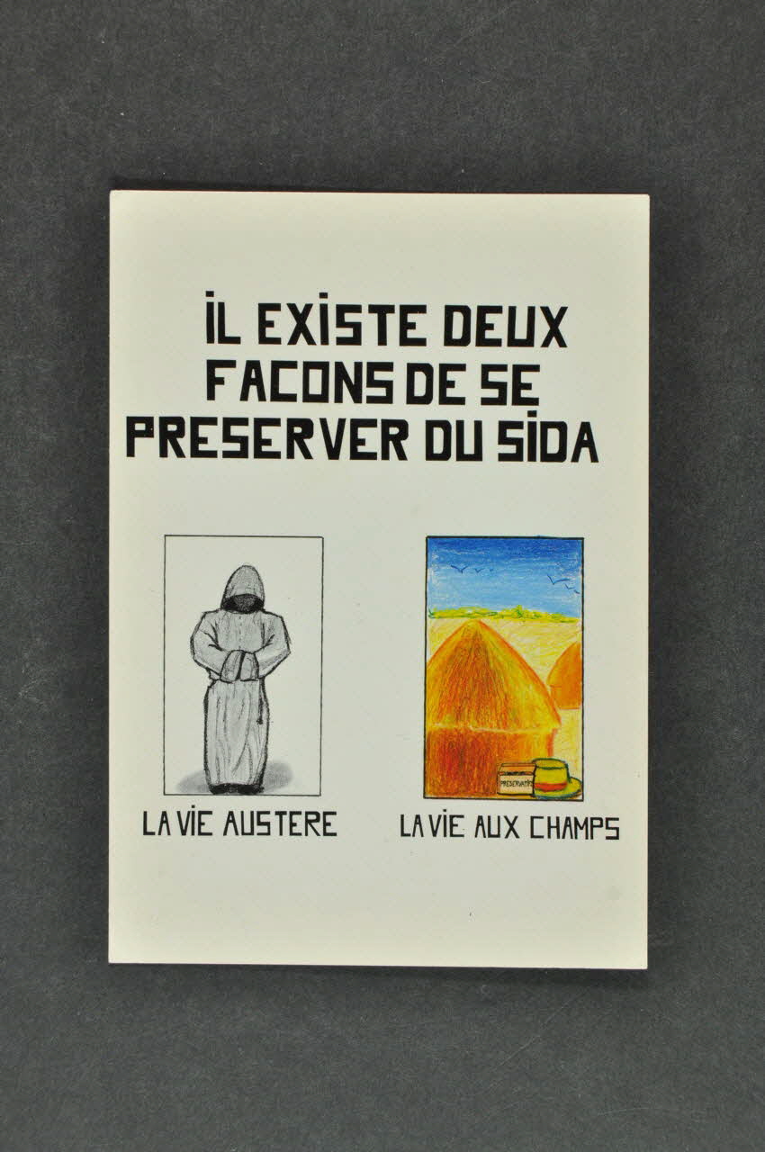 Service Inter Universitaire de Médecine Préventive carte postale "Il existe deux façons de se préserver du sida" France 1990 2003.125.542 Photo Mucem