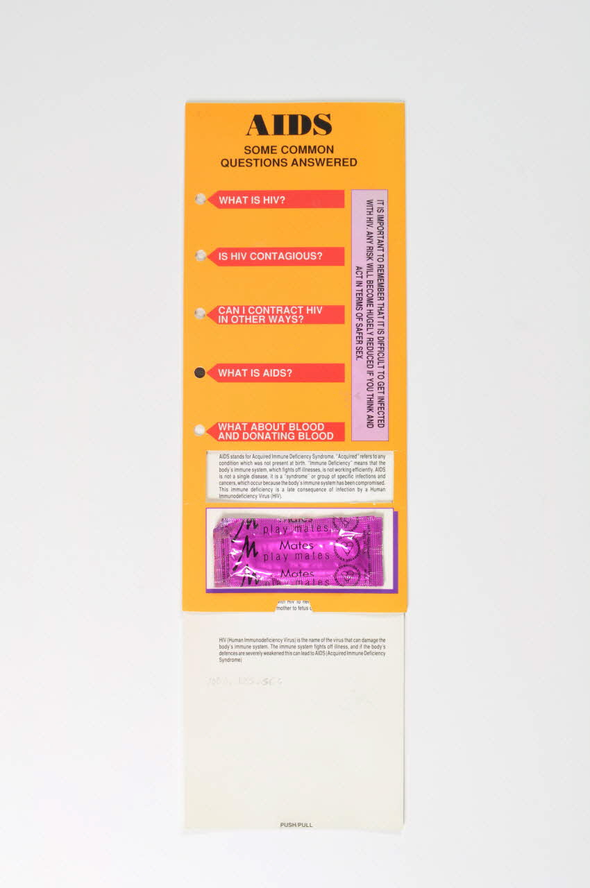 flyer "AIDS. Some common questions answered / Safer sex for sexual health." 2003.125.564 Photo Mucem