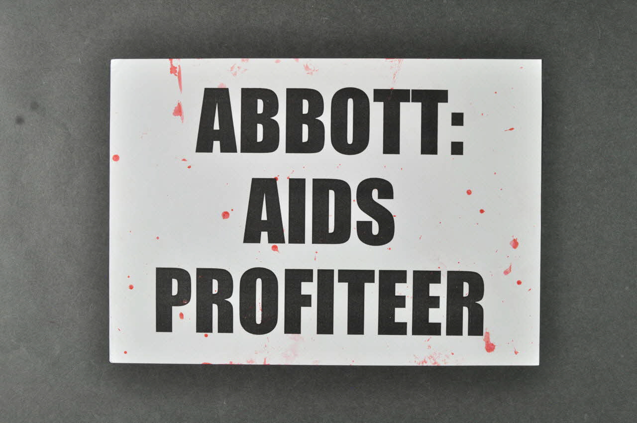 Act Up-Paris Et Autres Associations tract "Abbott : Aids profiteer" (Abbott : profiteur du sida) International 2004/7 2004.207.211 Photo Mucem