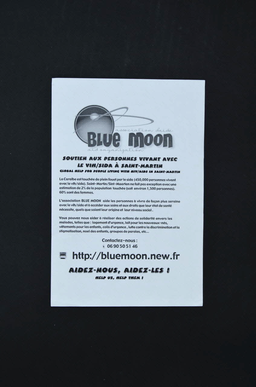 tract "Association d'aide Blue Moon" France 2005 2005.197.31 Photo Mucem