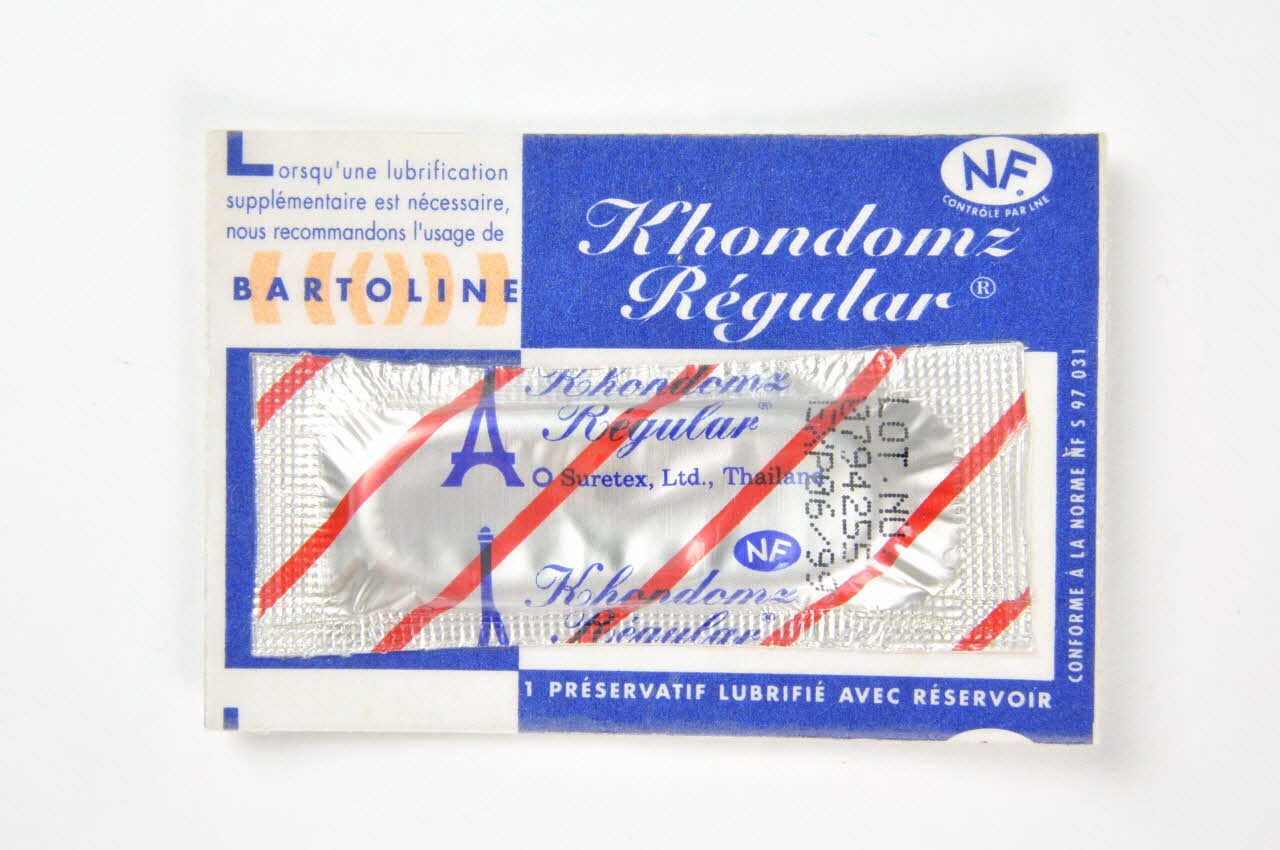 Afls, Ministère De La Jeunesse Et Des Sports, Préservatif "1 préservatif Khondomz Regular" France 1999 2003.125.620 Photo Mucem