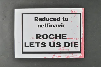Act Up-Paris Et Autres Associations tract "Reduced to nelfinavir. Roche lets us die" International 2004/7 2004.207.239 Photo Mucem