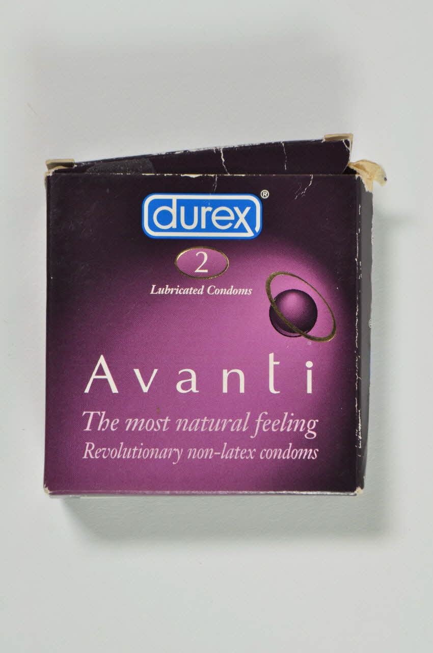 Durex Etui de préservatif "Durex, Avanti. The most natural feeling." (sans préservatifs) (La sensation la plus naturelle) Grande Bretagne 2003 2003.125.665 Photo Mucem