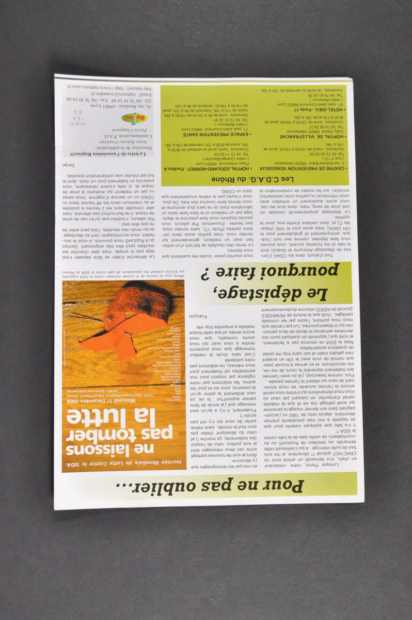 Association Ruptures Lettre d'information "CRAC Hot", n° 5, 1er décembre 2004 / Citoyen, Responsable, Acteur et Critique France 2004 2005.197.67  Photo Mucem