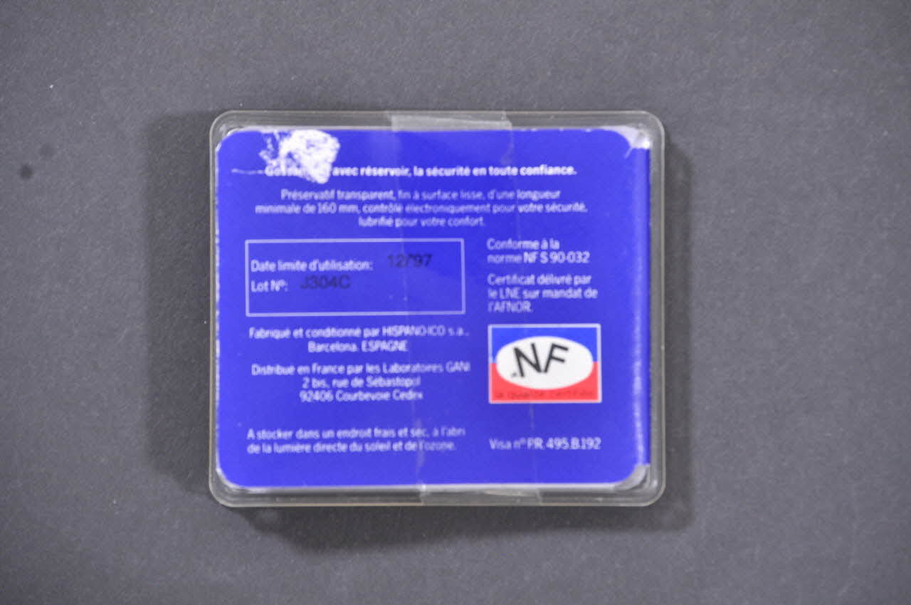 Durex boîte de préservatifs "Gossamer. Durex La sécurité" France 1997/12 2003.125.669.1-4 Photo Mucem