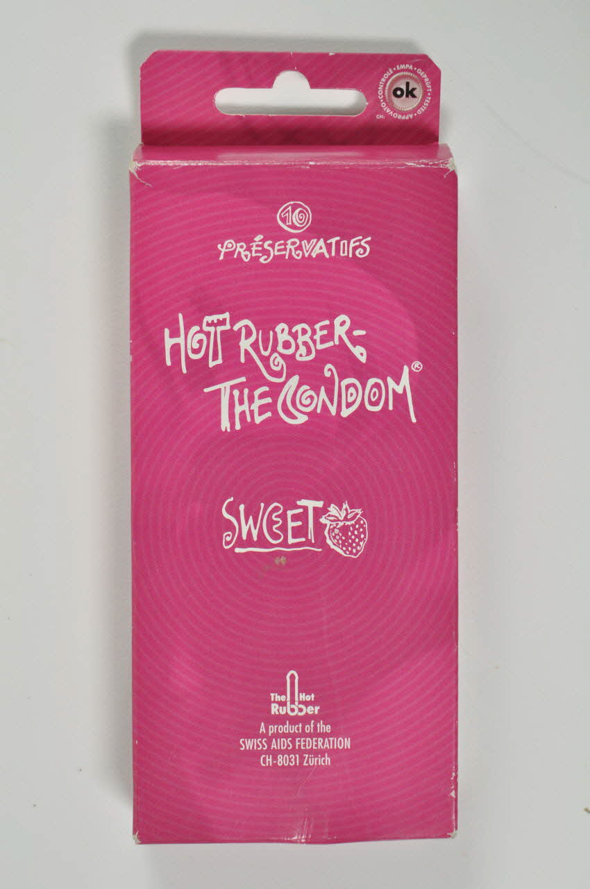 The Hot Rubber Company Etui de préservatif "Hot Rubber- The Condom Sweet. " (sans préservatifs) "  (Le préservatif sucré) Lorraine, France 2003 2003.125.700 Photo Mucem