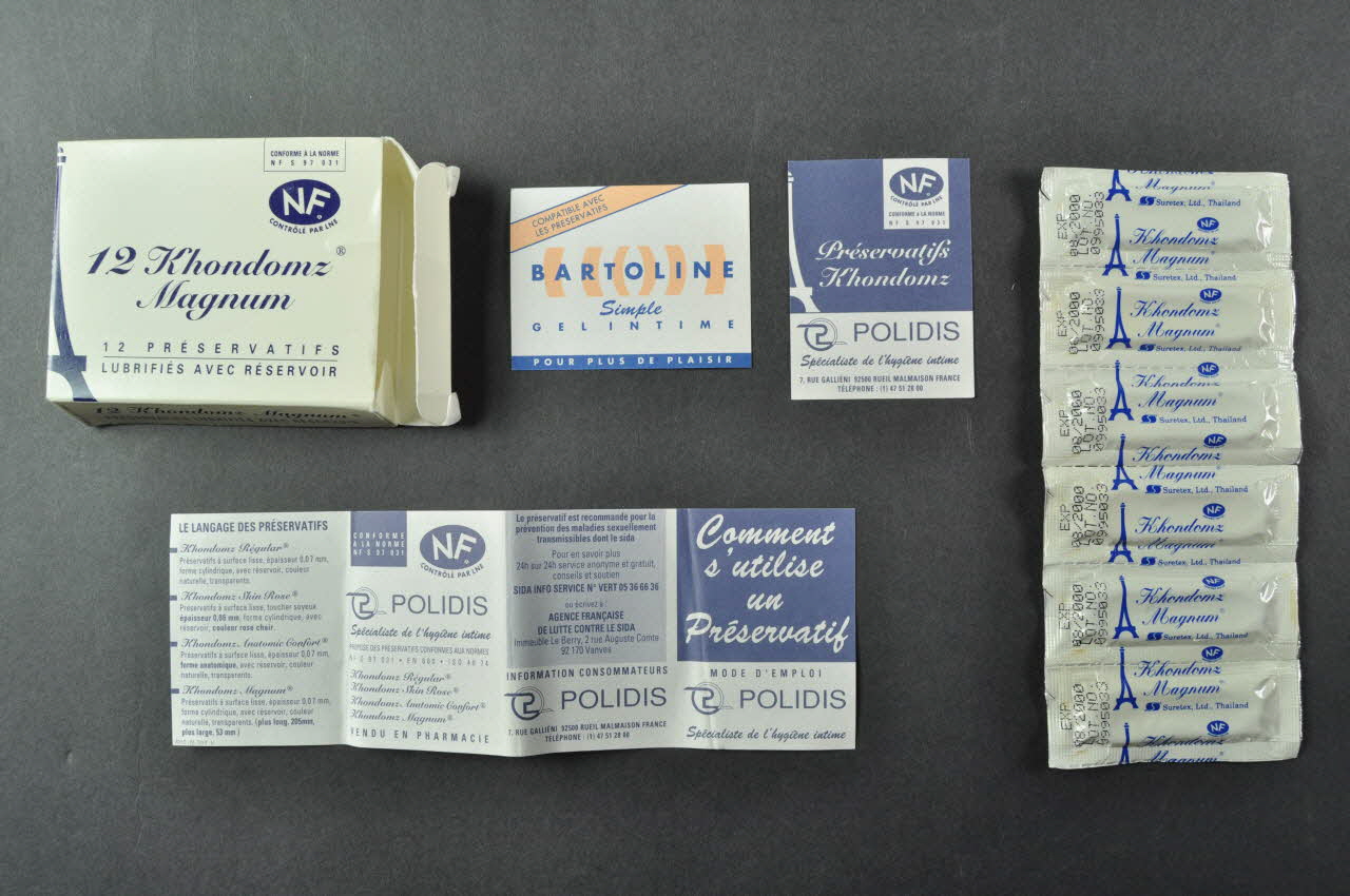 Khondomz Préservatif "12 Khondomz Magnum" France 2000 2003.125.702.1-5 Photo Mucem